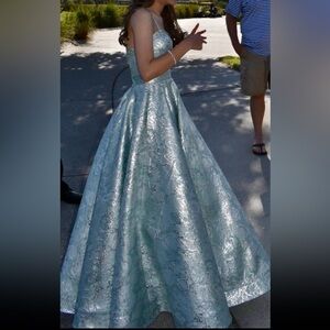 Elegant Mint/ Sky Blue Ball Gown Prom Dress